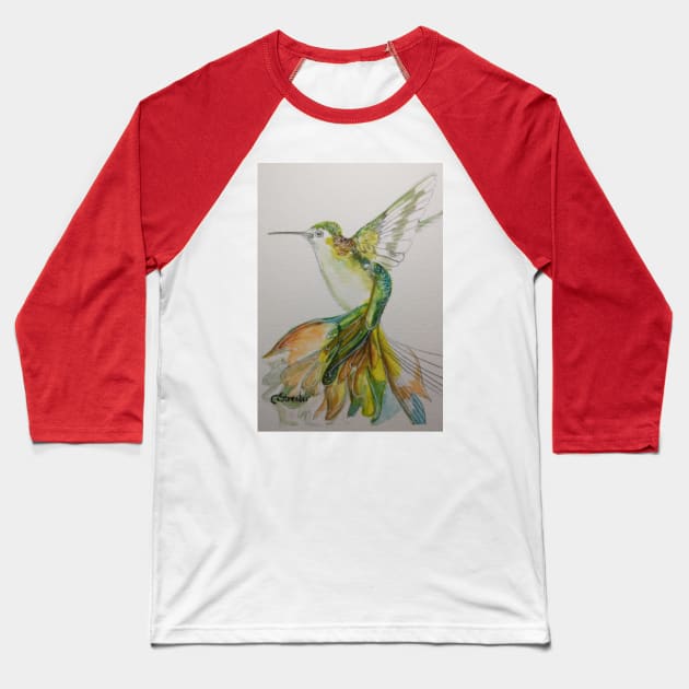 Humming Bird Baseball T-Shirt by Random Happiness